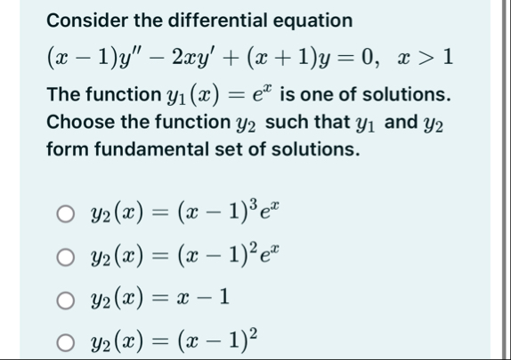 Consider the differential equation ( x - 1 ) y '