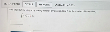 [ - / 1 Points ] LARCALC 1 1 4 . 5 . 0 5 3 . Find