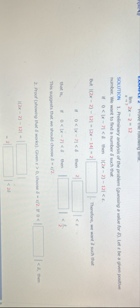 lim x 7 2 x - 2 = 1 2 SOLUTION 1 . Preliminary