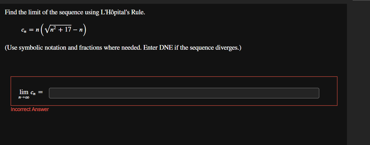 Find the l i m i t o f the sequence using L H p i