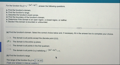 For the function f ( x , y ) = e - ( 8 x 2 8 y 2