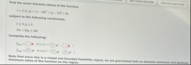 Find the exact extreme values of the fututism CHR