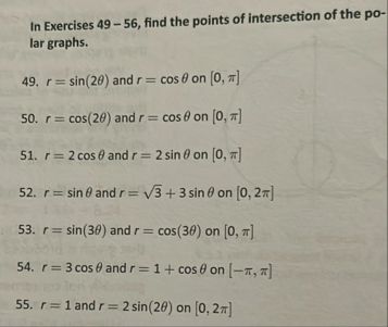 In Exercises 4 9 - 5 6 , find the points of