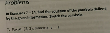 Problems In Exercises 7 - 1 4 , find the equation