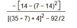 ( - [ 1 4 - ( 7 - 1 4 ) ^ ( 2 ) ] ) / ( [ ( 3 5 -