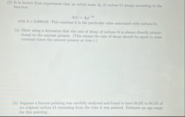 ( 5 ) It is known from experiment that an initial