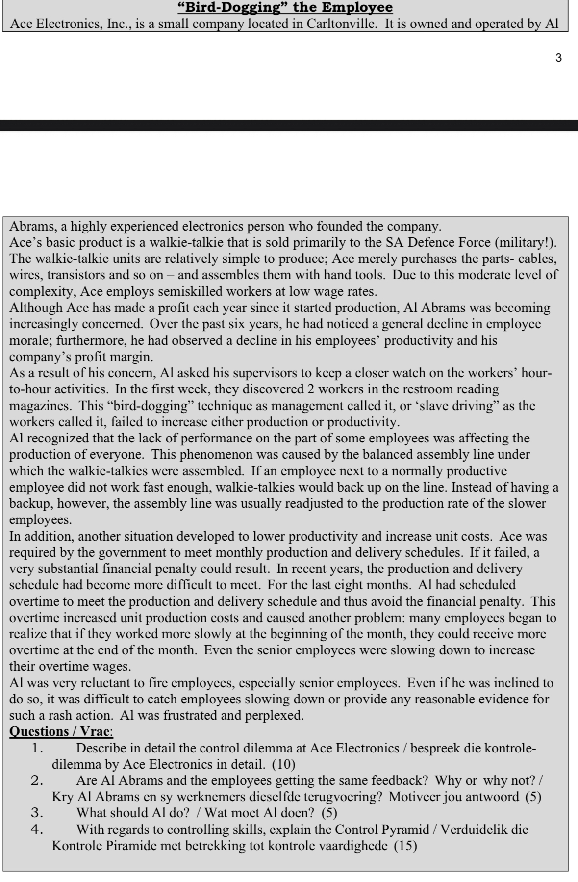 Please help me with this case study. Just do