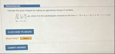 Tutorial Exarcites Fugluate the given integral by