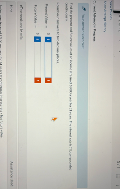 View Policies Show Attempt History Current