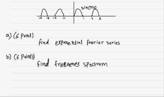 a ) ( 6 point ) find exponential foarier series b