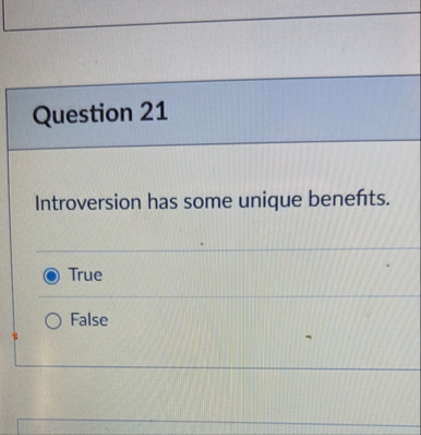Question 2 1 Introversion has some unique