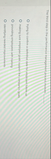 The third step in the performance management