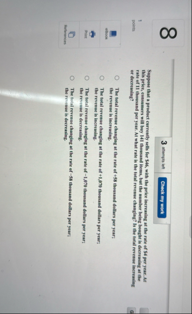 8 3 attempts left Suppose that a product