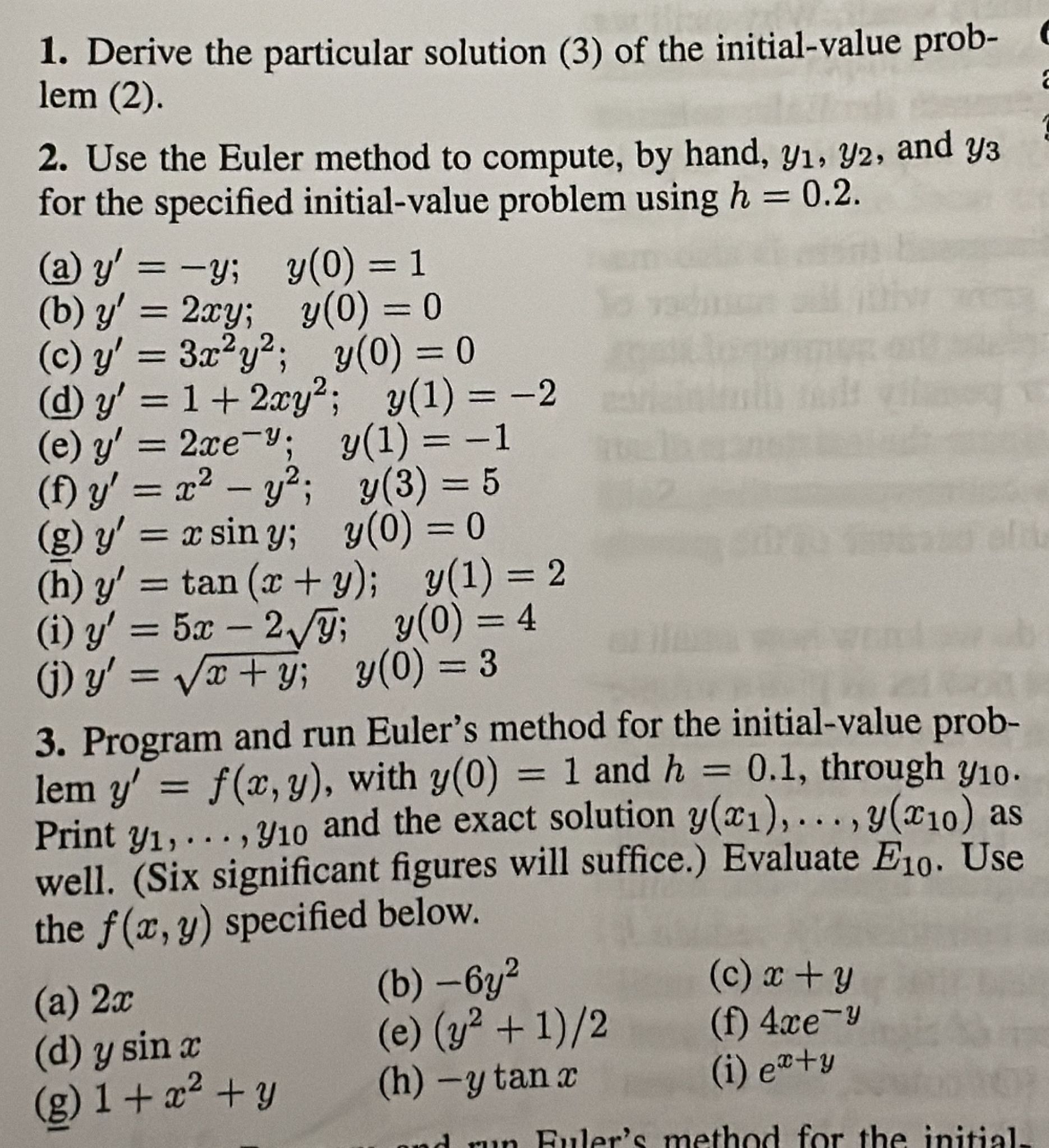 Derive the particular solution ( 3 ) o f the