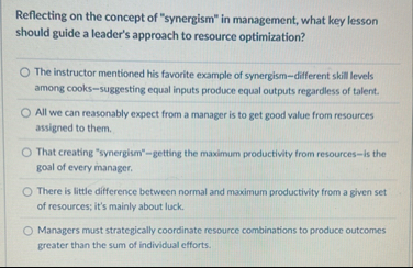 Reflecting on the concept of "synergism" in