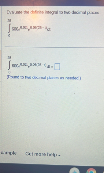 Evaluate the definite integral to two decimal