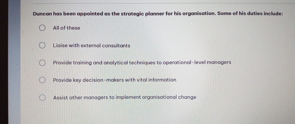 Duncan has been appointed as the strategic