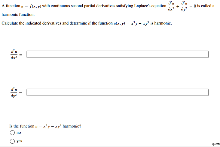 A function u = f ( x , y ) with continuous second