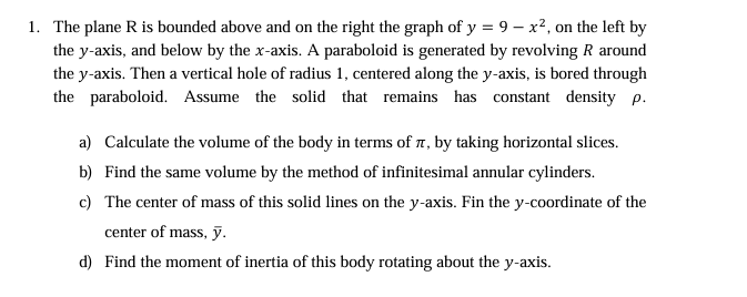 1 . The plane R is bounded above and on the right