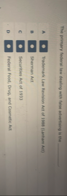 The primary federal law dealing with faise