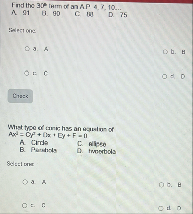 Find the 3 0 t h term of an A . P . 4 , 7 , 1 0
