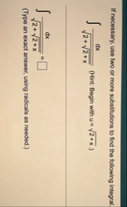 If necessary, use two or more substitutions to