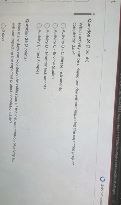 1 3 : 0 5 : 5 7 remai Question 2 4 ( 3 points )