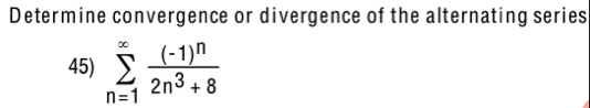 Determine convergence or divergence of the