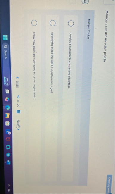 Managers can use an action plan to Multiple