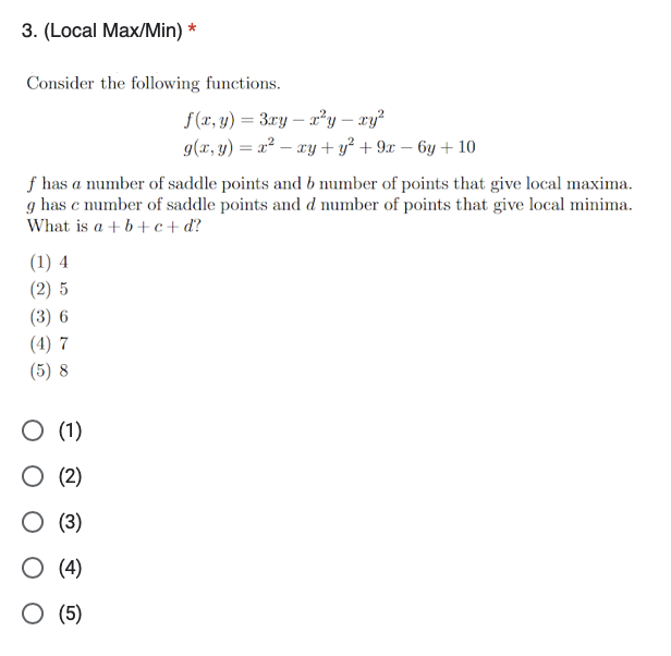 ( L o c a l M a x M i n ) * Consider the