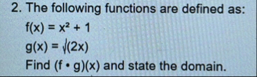 The following functions are defined as: f ( x ) =
