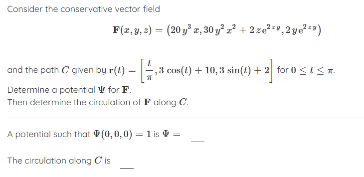 Consider the conservative vector field F ( x , y