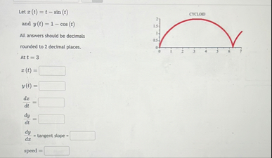 Let z ( t ) = t - s i n ( t ) and y ( t ) = 1 - c