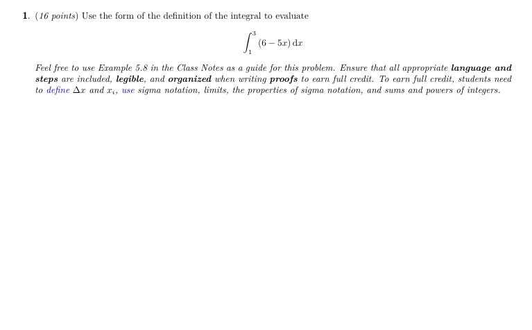( 1 6 points ) Use the form o f the definition o
