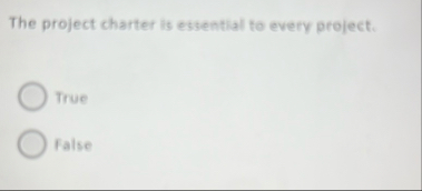 The project charter is essential to every