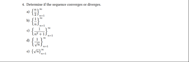 Determine if the sequence converges or diverges.