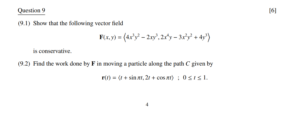 Question 9 ( 9 . 1 ) Show that the following