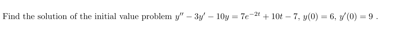 Find the solution o f the initial value problem y
