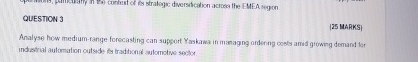 QUESTION 3 | 2 5 MARKS | Analyse how medium -