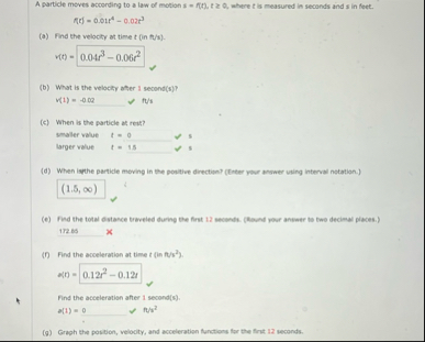 A particle moves according to a law of motion s =