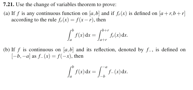 7 . 2 1 . Use the change o f variables theorem t