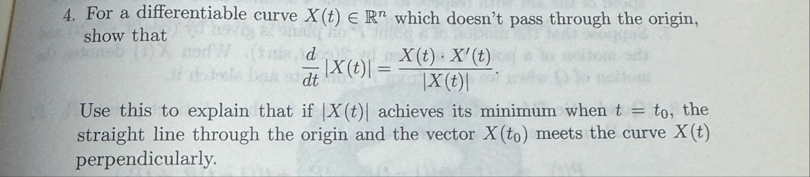 For a differentiable curve x ( t ) i n R n which