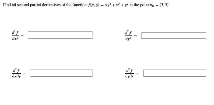 Find all second partial derivatives of the