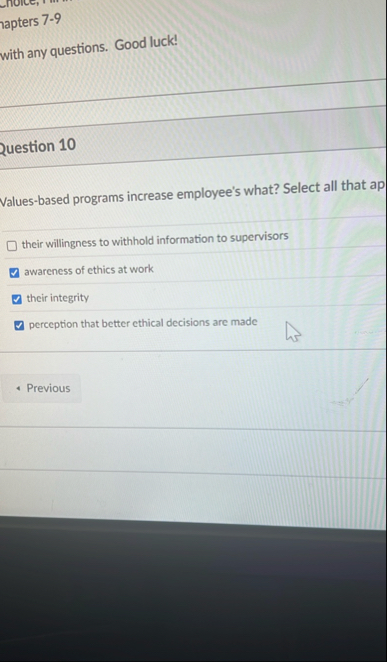 lapters 7 - 9 with any questions. Good luck!