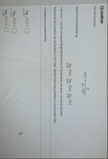 Question For the function f ( x ) = 2 ( x - 5 ) 3