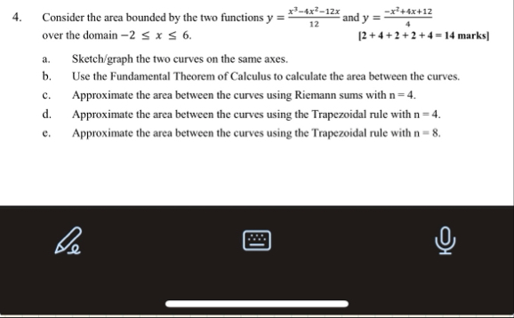 Consider the area bounded by the two functions y
