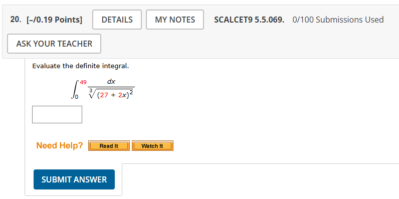 [ - 0 . 1 9 Points ] SCALCET 9 5 . 5 . 0 6 9 . 0