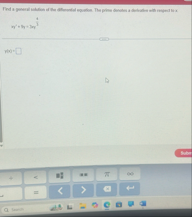 Find a general solution of the differential