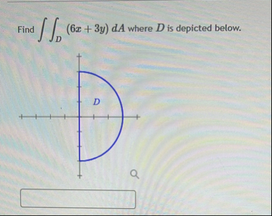 Find D ( 6 x 3 y ) d A where D is depicted below.