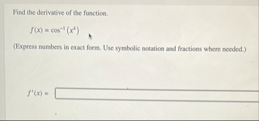 Find the derivative of the function. f ( x ) = c